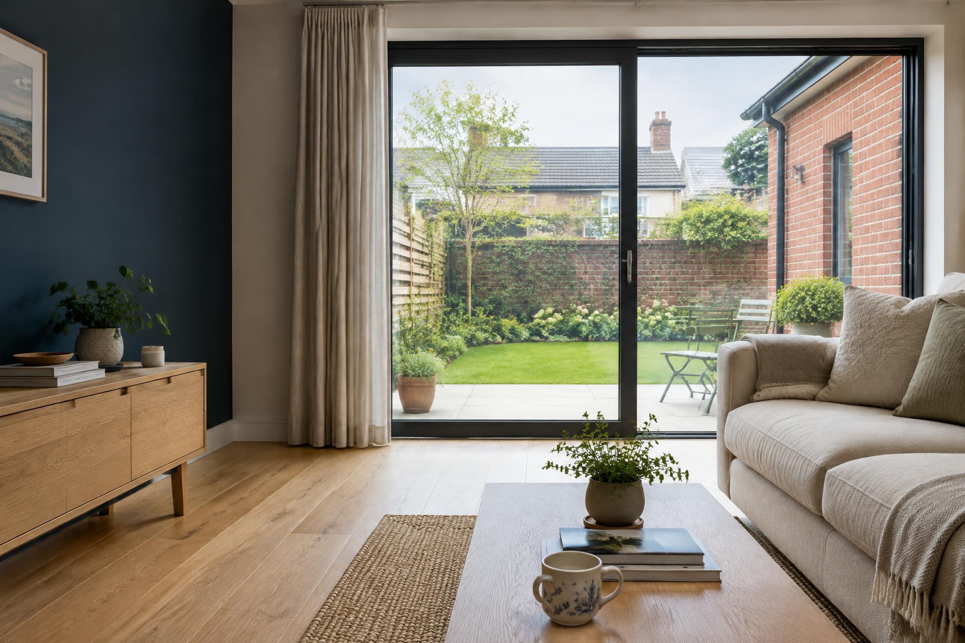 Renovated Irish living space opening onto a garden